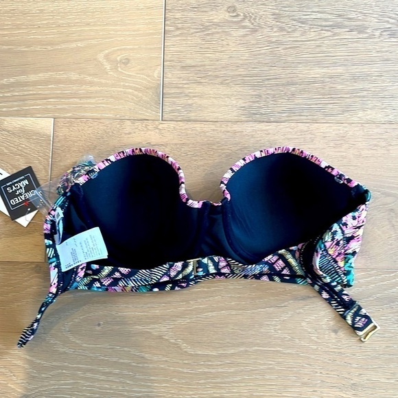 NWT Bar III Printed Underwire Midkini Top Neon Tribal Swim Top - Picture 4 of 5